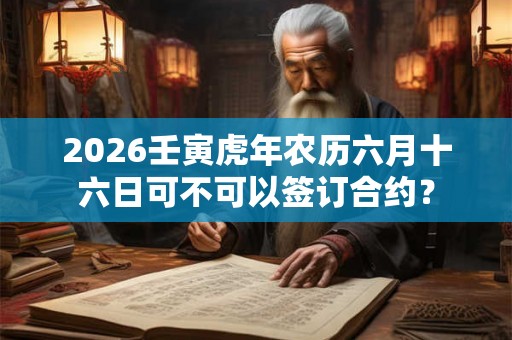 2026壬寅虎年农历六月十六日可不可以签订合约? 2026壬寅虎年农历六月十六日可不可以签订合约?