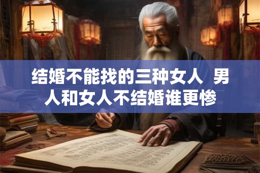 结婚不能找的三种女人  男人和女人不结婚谁更惨