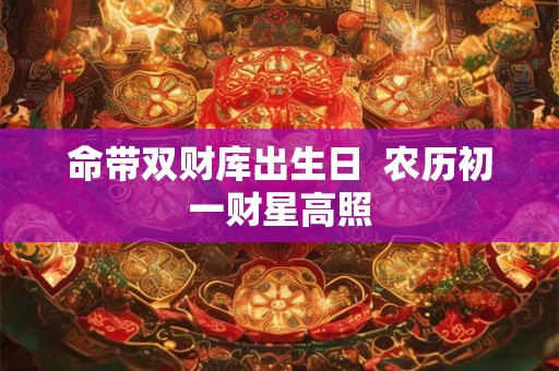 命带双财库出生日  农历初一财星高照