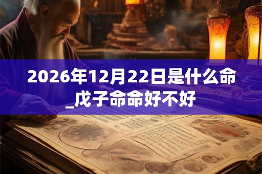 2026年12月22日是什么命_戊子命命好不好