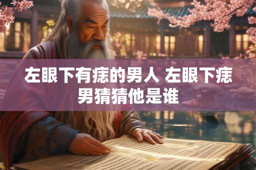 左眼下有痣的男人 左眼下痣男猜猜他是谁