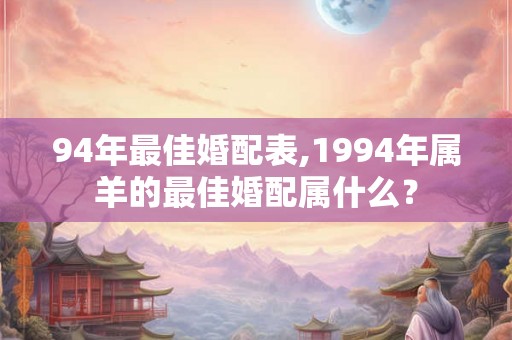 94年最佳婚配表,1994年属羊的最佳婚配属什么？