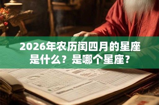2026年农历闰四月的星座是什么？是哪个星座？
