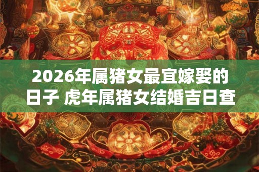 2026年属猪女最宜嫁娶的日子 虎年属猪女结婚吉日查询