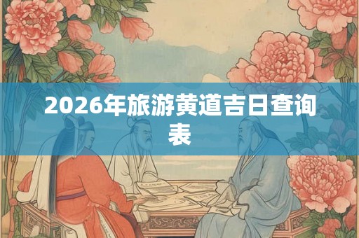 2026年旅游黄道吉日查询表