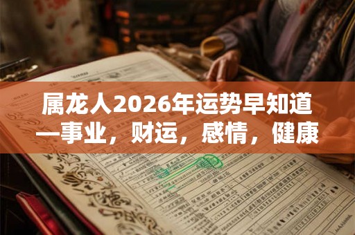 属龙人2026年运势早知道—事业，财运，感情，健康全解析