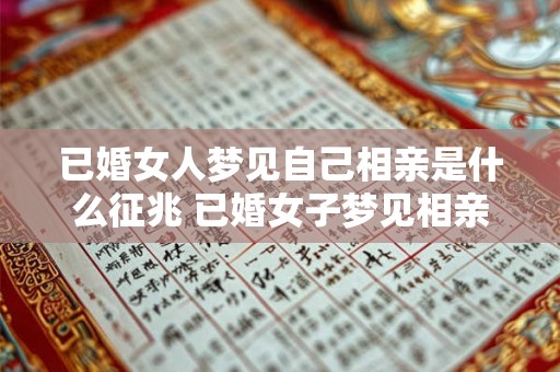 已婚女人梦见自己相亲是什么征兆 已婚女子梦见相亲征兆