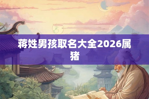蒋姓男孩取名大全2026属猪