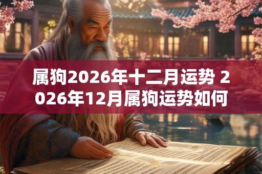 属狗2026年十二月运势 2026年12月属狗运势如何