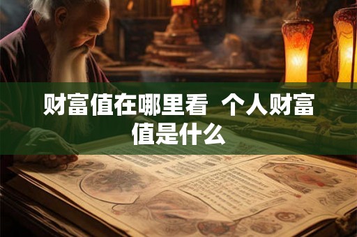 财富值在哪里看  个人财富值是什么