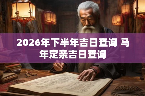 2026年下半年吉日查询 马年定亲吉日查询