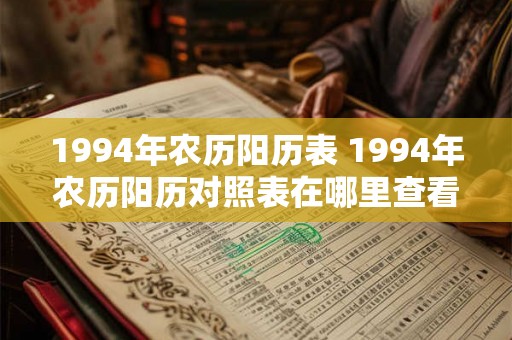 1994年农历阳历表 1994年农历阳历对照表在哪里查看