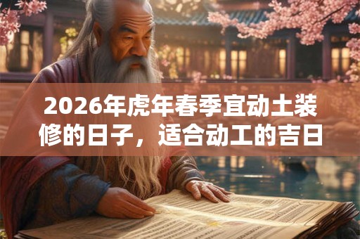 2026年虎年春季宜动土装修的日子，适合动工的吉日