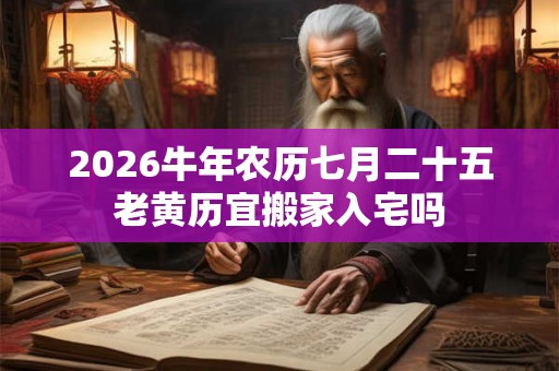 2026牛年农历七月二十五老黄历宜搬家入宅吗