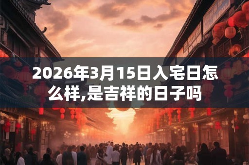 2026年3月15日入宅日怎么样,是吉祥的日子吗
