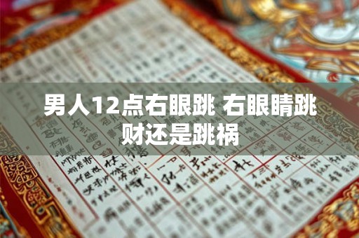 男人12点右眼跳 右眼睛跳财还是跳祸