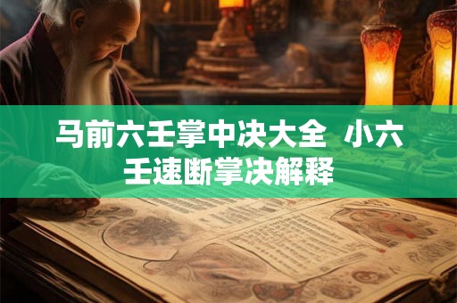 马前六壬掌中决大全  小六壬速断掌决解释