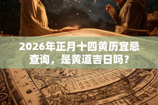 2026年正月十四黄历宜忌查询,是黄道吉日吗? 2026年正月十四黄历宜忌查询,是黄道吉日吗?
