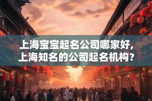 上海宝宝起名公司哪家好,上海知名的公司起名机构？