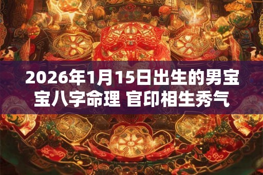 2026年1月15日出生的男宝宝八字命理 官印相生秀气有成