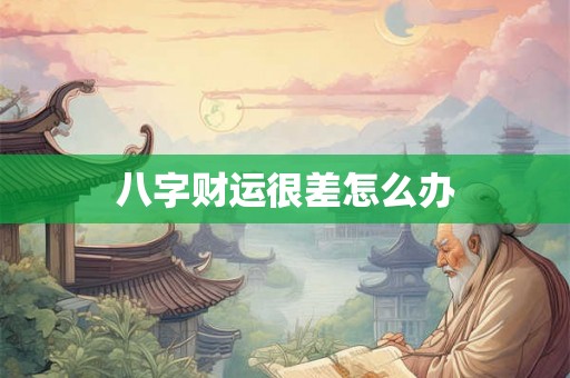 八字财运很差怎么办 八字财运很差怎么办