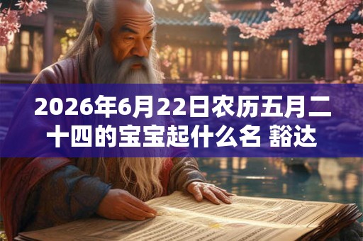 2026年6月22日农历五月二十四的宝宝起什么名 豁达的新生儿好名 2026年6月22日农历五月二十四的宝宝起什么名 豁达的新生儿好名