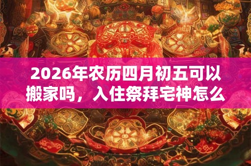 2026年农历四月初五可以搬家吗，入住祭拜宅神怎么做？