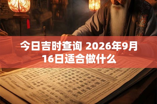 今日吉时查询 2026年9月16日适合做什么