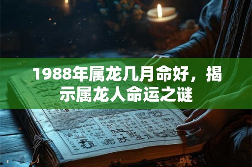 1988年属龙几月命好,揭示属龙人命运之谜 1988年属龙几月命好,揭示属龙人命运之谜