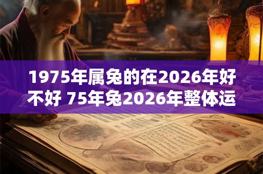1975年属兔的在2026年好不好 75年兔2026年整体运势分析