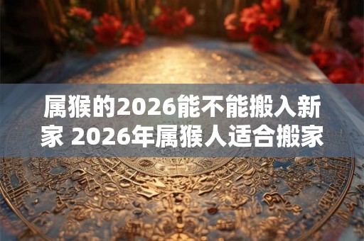属猴的2026能不能搬入新家 2026年属猴人适合搬家吗
