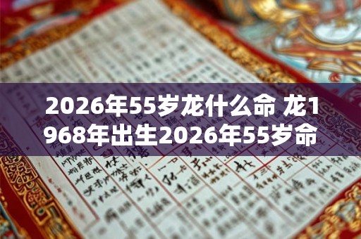 2026年55岁龙什么命 龙1968年出生2026年55岁命运如何