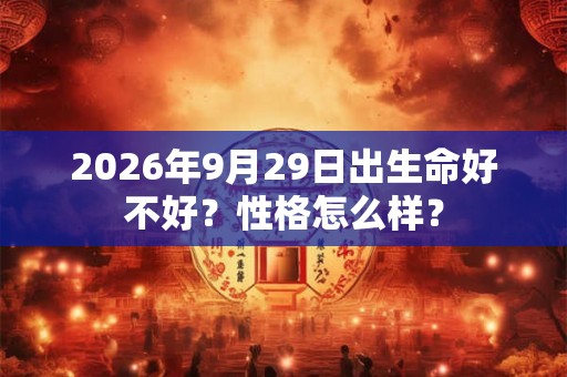 2026年9月29日出生命好不好？性格怎么样？