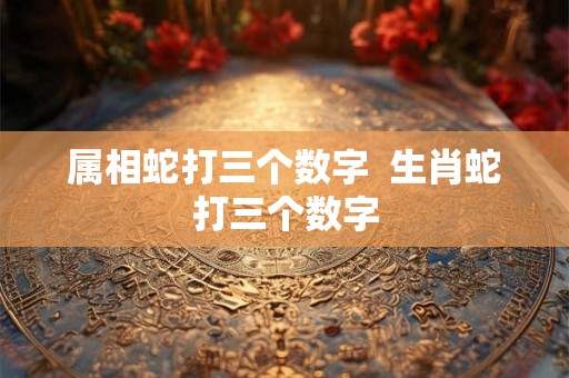 属相蛇打三个数字  生肖蛇打三个数字