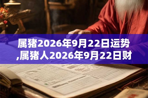 属猪2026年9月22日运势,属猪人2026年9月22日财运,生肖猪2026年9月22日运势