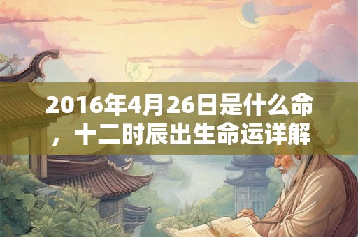 2016年4月26日是什么命，十二时辰出生命运详解