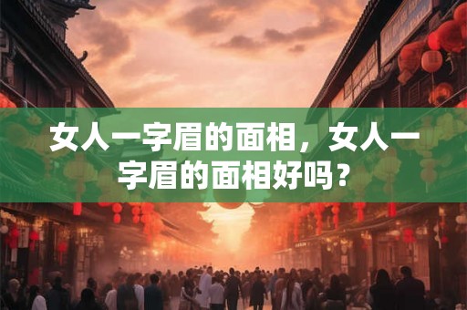 女人一字眉的面相，女人一字眉的面相好吗？