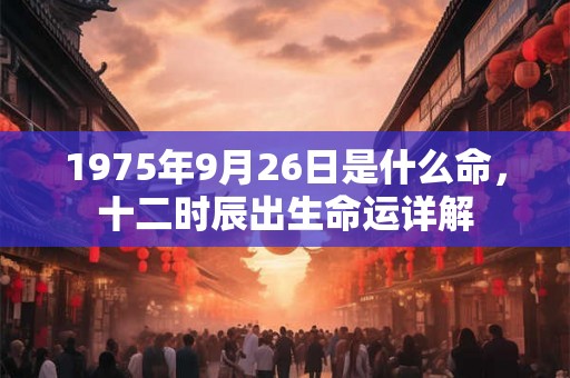 1975年9月26日是什么命,十二时辰出生命运详解 1975年9月26日是什么命,十二时辰出生命运详解
