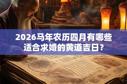2026马年农历四月有哪些适合求婚的黄道吉日？