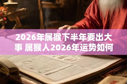 2026年属猴下半年要出大事 属猴人2026年运势如何