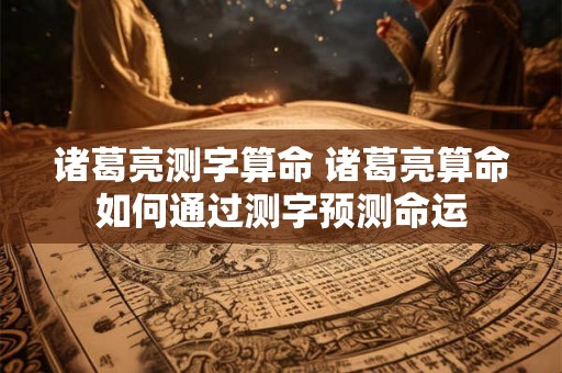 诸葛亮测字算命 诸葛亮算命如何通过测字预测命运