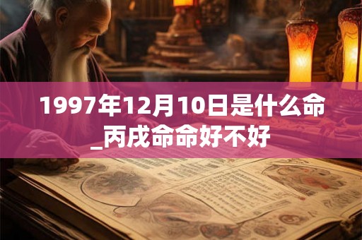 1997年12月10日是什么命_丙戌命命好不好