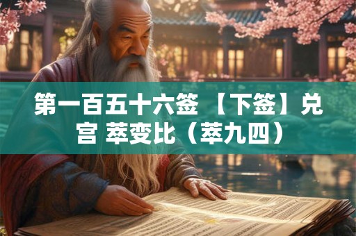 第一百五十六签 【下签】兑宫 萃变比（萃九四）