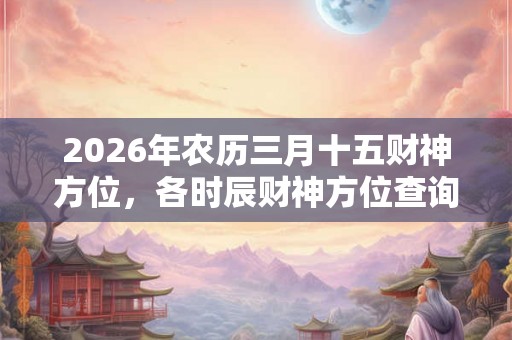 2026年农历三月十五财神方位,各时辰财神方位查询 2026年农历三月十五财神方位,各时辰财神方位查询