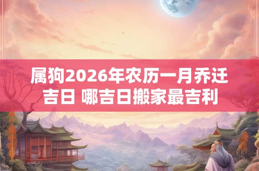 属狗2026年农历一月乔迁吉日 哪吉日搬家最吉利