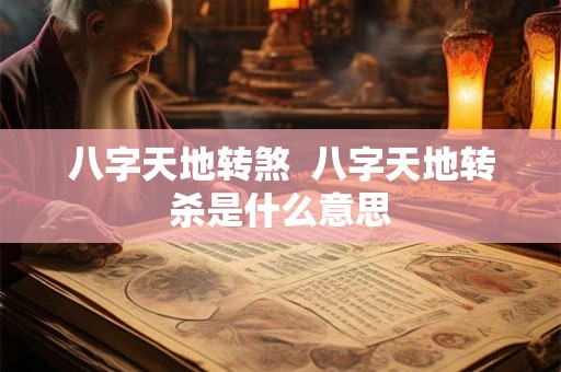八字天地转煞  八字天地转杀是什么意思