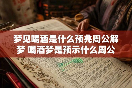梦见喝酒是什么预兆周公解梦 喝酒梦是预示什么周公解梦
