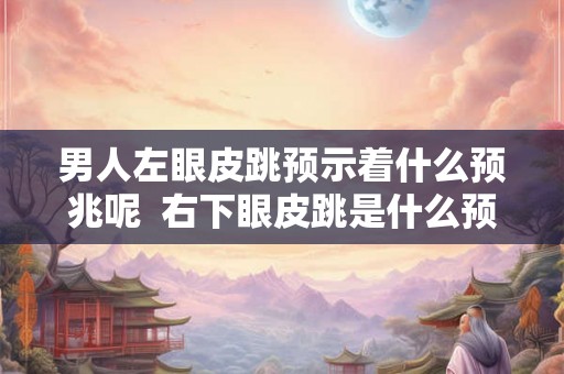 男人左眼皮跳预示着什么预兆呢 右下眼皮跳是什么预兆 男人左眼皮跳预示着什么预兆呢 右下眼皮跳是什么预兆