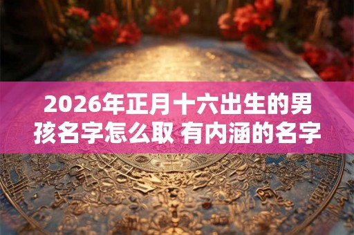 2026年正月十六出生的男孩名字怎么取 有内涵的名字推荐