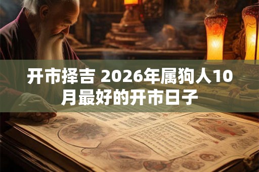 开市择吉 2026年属狗人10月最好的开市日子
